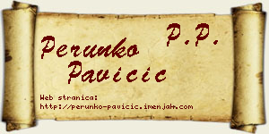 Perunko Pavičić vizit kartica